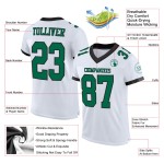 Custom White Kelly Green-Black Mesh Authentic Football Jersey Custom White Kelly Green-Black Mesh Authentic Football Jersey